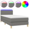 vidaXL Sommier &agrave; lattes de lit et matelas et LED Gris fonc&eacute; 100x200 cm