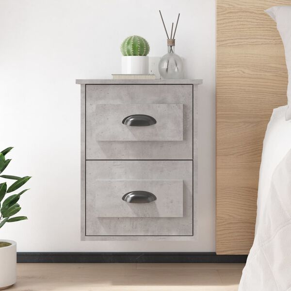vidaXL Table de chevet murale gris b&eacute;ton 41,5x36x53 cm