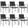 vidaXL Ensemble &agrave; manger de jardin 7 pcs coussins r&eacute;sine tress&eacute;e acier