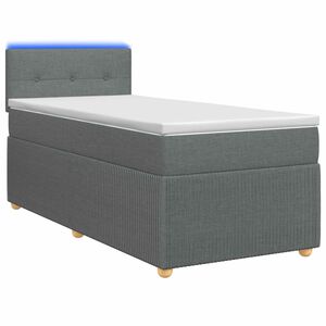 vidaXL Lit de box spring avec matelas et LED Gris fonc&eacute; 90 x 190 cm