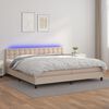 vidaXL Sommier &agrave; lattes de lit avec matelas LED Cappuccino 200x200 cm
