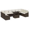 vidaXL Ensemble de Canap&eacute;s 11 pc Marron et Cr&egrave;me polyrotin