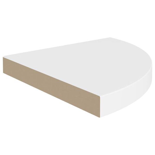 vidaXL &Eacute;tag&egrave;res d'angle flottantes 2 pi&egrave;ces Blanc 35x35x3,8 cm MDF