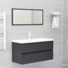 vidaXL Ensemble de meubles de salle de bain Gris Agglom&eacute;r&eacute;