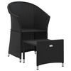 vidaXL Salon de jardin 2 pcs avec coussins Noir R&eacute;sine tress&eacute;e