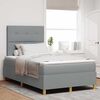 vidaXL Lit &agrave; ressort LED avec matelas Gris clair 120 x 200 cm tissu