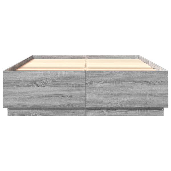 vidaXL Cadre de lit sans matelas sonoma gris 140x200 cm
