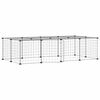 vidaXL Cage animaux de compagnie &agrave; 20 panneaux et porte Noir 140x70x35 cm