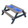 AXI Table de pique-nique &agrave; sable et eau et parasol Anthracite et gris