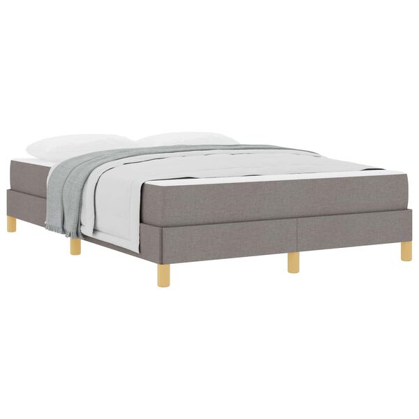 vidaXL Lit &agrave; ressorts avec matelas Taupe 140 x 190 cm tissu