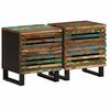 vidaXL Tables de chevet 2 pcs 40x34x46 cm bois massif de r&eacute;cup&eacute;ration