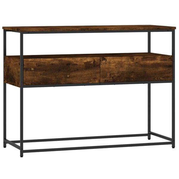 vidaXL Table console ch&ecirc;ne fum&eacute; 100x40x75 cm bois d'ing&eacute;nierie