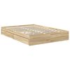 vidaXL Lit de Rangement Ch&ecirc;ne Sonoma 140 x 200 cm Bois d'ing&eacute;nierie
