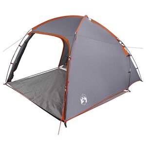 vidaXL Tente Cabane 2 personne Gris et orange taffetas