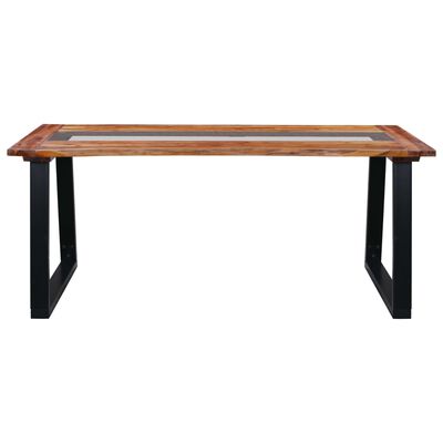 vidaXL Table à manger 180x90x75 cm Bois d'acacia massif et verre