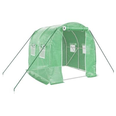 vidaXL Serre avec cadre en acier vert 4 m² 2x2x2 m