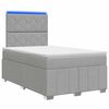 vidaXL Lit boxspring LED avec matelas Gris clair 120 x 200 cm Tissu