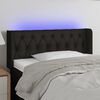vidaXL T&ecirc;te de lit &agrave; LED Noir 93x16x78/88 cm Tissu