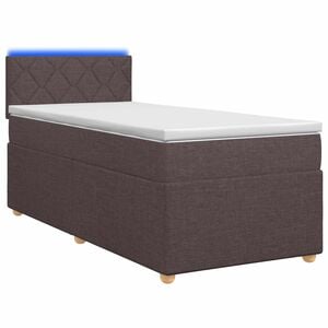 vidaXL Lit boxspring avec matelas Marron fonc&eacute; 80 x 200 cm Tissu