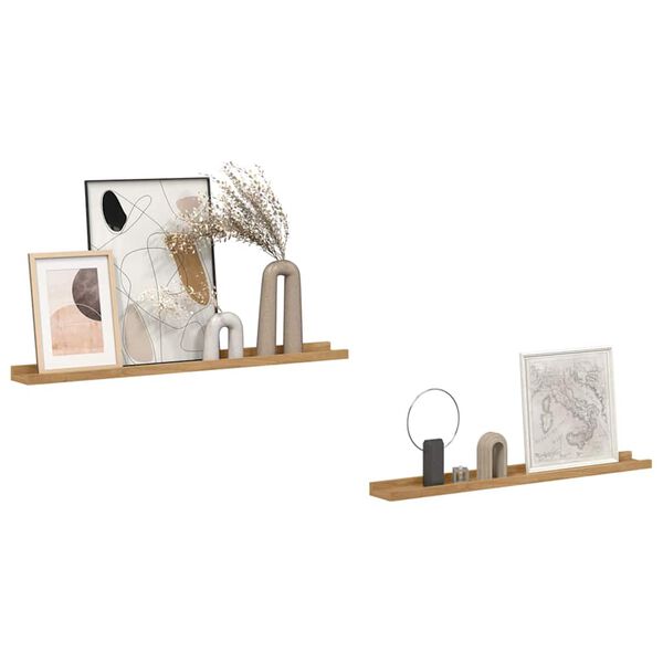 vidaXL &Eacute;tag&egrave;re Murale 2 pcs Marron 80 x 9 x 3 cm Bois d'ing&eacute;nierie