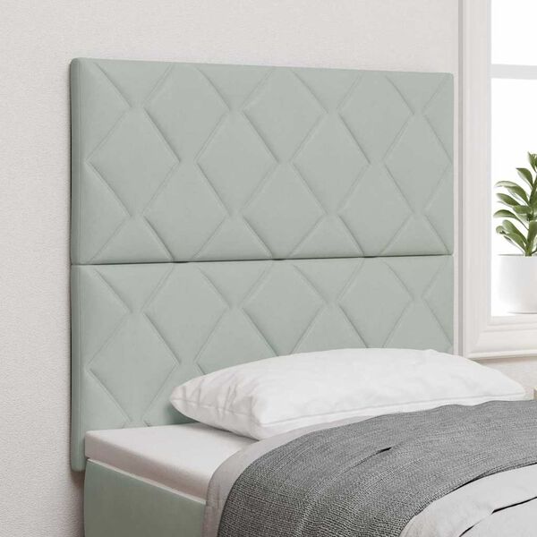 vidaXL T&ecirc;te de lit LED Gris clair 100 cm Cuir synth&eacute;tique