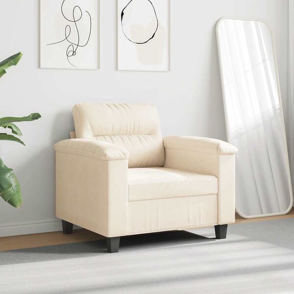 vidaXL Chaise de canap&eacute; beige 60 cm tissu microfibre