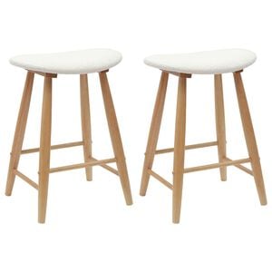 vidaXL Chaises de salle &agrave; manger 2 pc Bois de Caoutchouc Massif