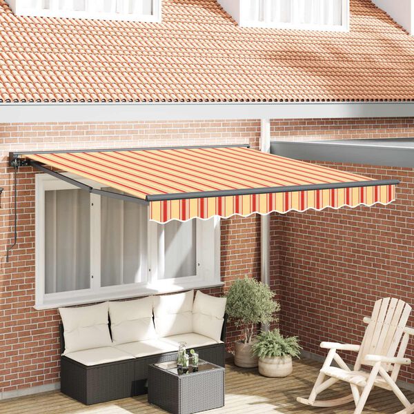vidaXL Auvent R&eacute;tractable Multicolore 350 x 250 cm Aluminium et Tissu