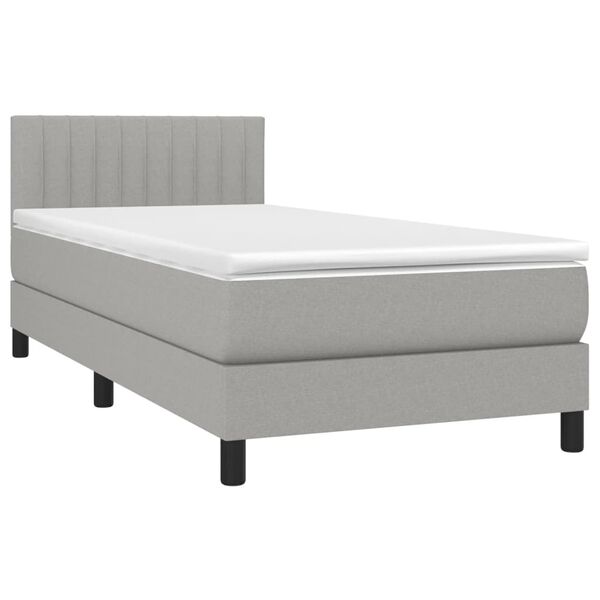 vidaXL Sommier &agrave; lattes de lit avec matelas LED Gris clair 100x200 cm