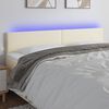 vidaXL T&ecirc;te de lit &agrave; LED Cr&egrave;me 180x5x78/88 cm Similicuir