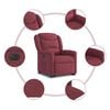 vidaXL Fauteuil inclinable &eacute;lectrique rouge bordeaux tissu