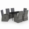 vidaXL Ensemble &agrave; manger de jardin avec coussins 7 pcs Gris