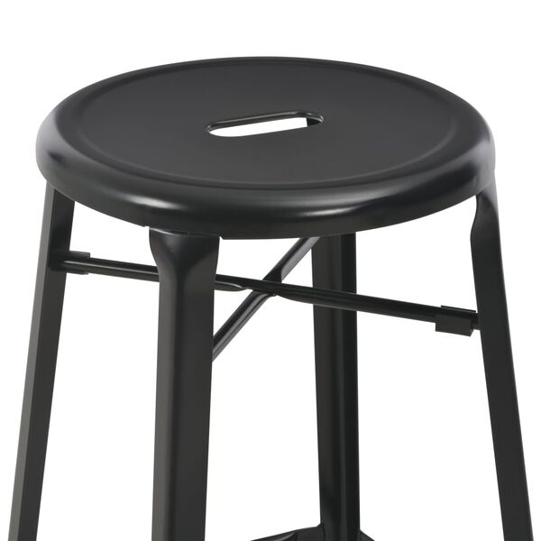 vidaXL Tabourets de bar lot de 6 noir acier