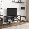 vidaXL Meuble TV noir 105x35x50 cm verre et acier