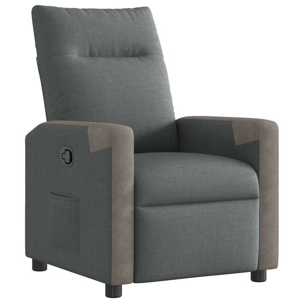 vidaXL Fauteuil inclinable Gris fonc&eacute; Tissu