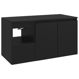vidaXL Ensemble de mobilier de salle de bain 2 pc Noir