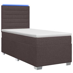 vidaXL Lit boxspring avec matelas Marron fonc&eacute; 80 x 200 cm Tissu