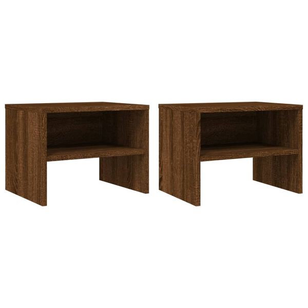 vidaXL Tables de chevet 2pcs Ch&ecirc;ne marron 40x30x30cm Bois d'ing&eacute;nierie