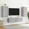 vidaXL Unit&eacute;s murales TV avec LED 4 pcs gris sonoma bois d'ing&eacute;nierie