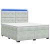 vidaXL Lit boxspring avec matelas Gris clair 180 x 200 cm Velours