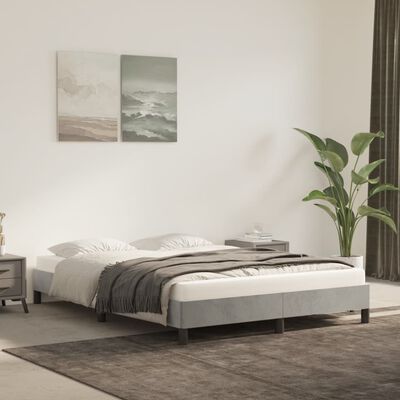 vidaXL Cadre de lit sans matelas gris clair 140x200 cm velours