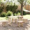 vidaXL Ensemble &agrave; manger de jardin 5 pcs bois de sapin massif