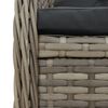 vidaXL Ensemble &agrave; manger de jardin 9 pcs coussins gris r&eacute;sine tress&eacute;e