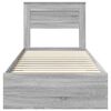vidaXL Cadre de lit Gris Sonoma 100 x 200 cm Bois d'ing&eacute;nierie