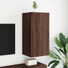 vidaXL Meuble TV mural avec lumi&egrave;res LED ch&ecirc;ne marron 40,5x35x80 cm