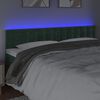 vidaXL T&ecirc;te de lit &agrave; LED Vert fonc&eacute; 200x5x78/88 cm Velours