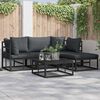 vidaXL Ensemble de canap&eacute; de jardin avec coussin 5 pcs Noir Aluminium