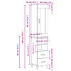 vidaXL Buffet haut Noir 34,5x34x180 cm Bois d'ing&eacute;nierie