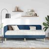 vidaXL Cadre de lit d'angle avec matelas Bleu 90 x 200 cm tissu