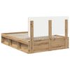 vidaXL Cadre de lit Ch&ecirc;ne artisan 140 x 200 cm Bois de pin massif